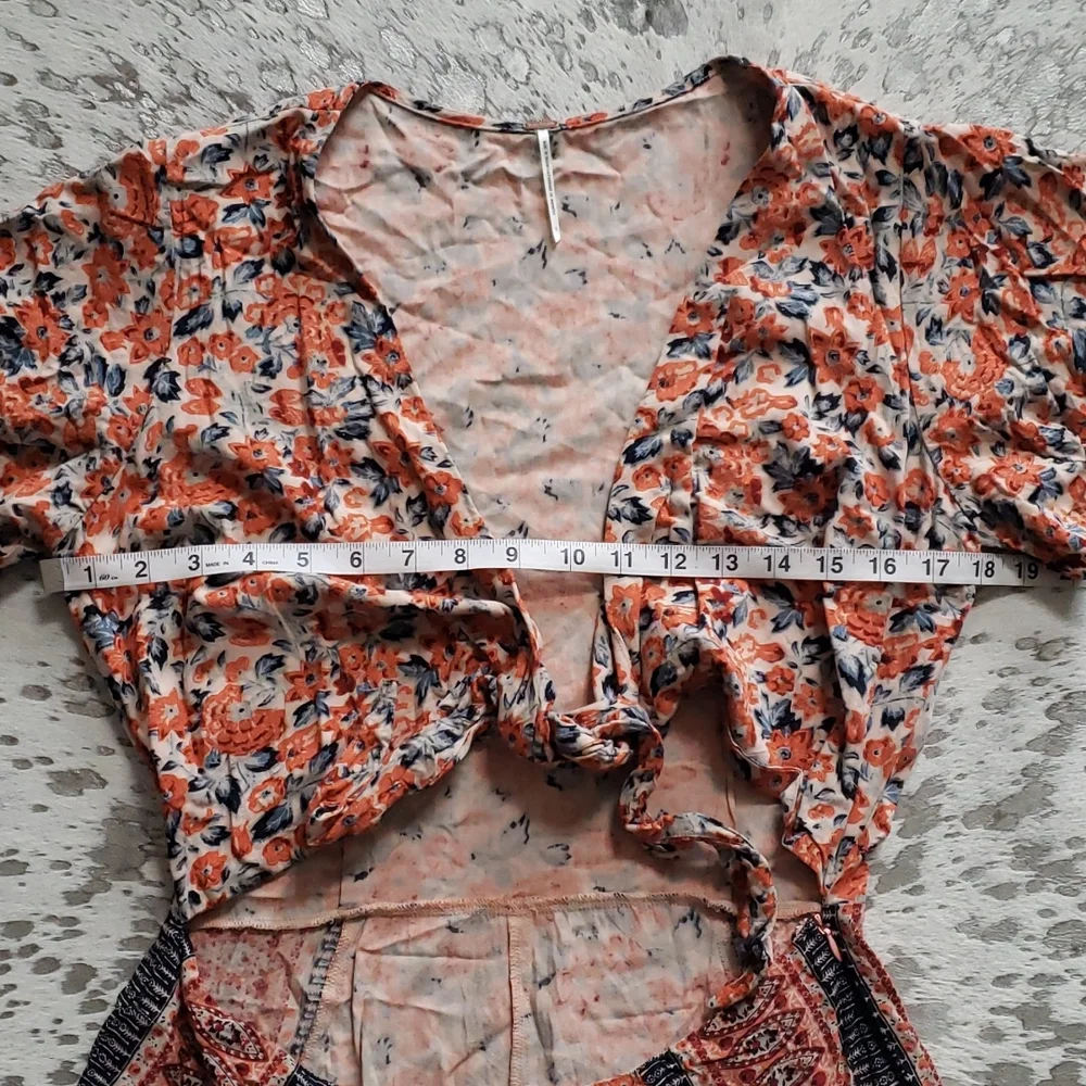 Free People Surf Date Floral Tie Romper Sz12 - Picture 6 of 9